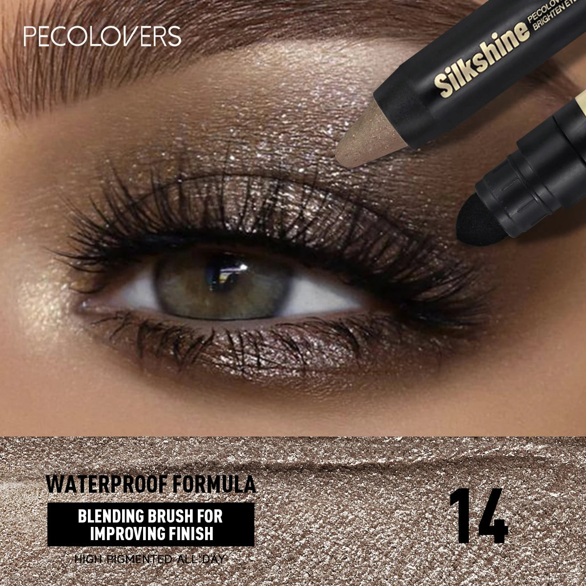 1PC Waterproof, Light to Dark, Eye Contour, Gentle Texture, Easy Makeup Remover, 2-In-1 Eyeshadow Stick, Valentine'S Day Gift