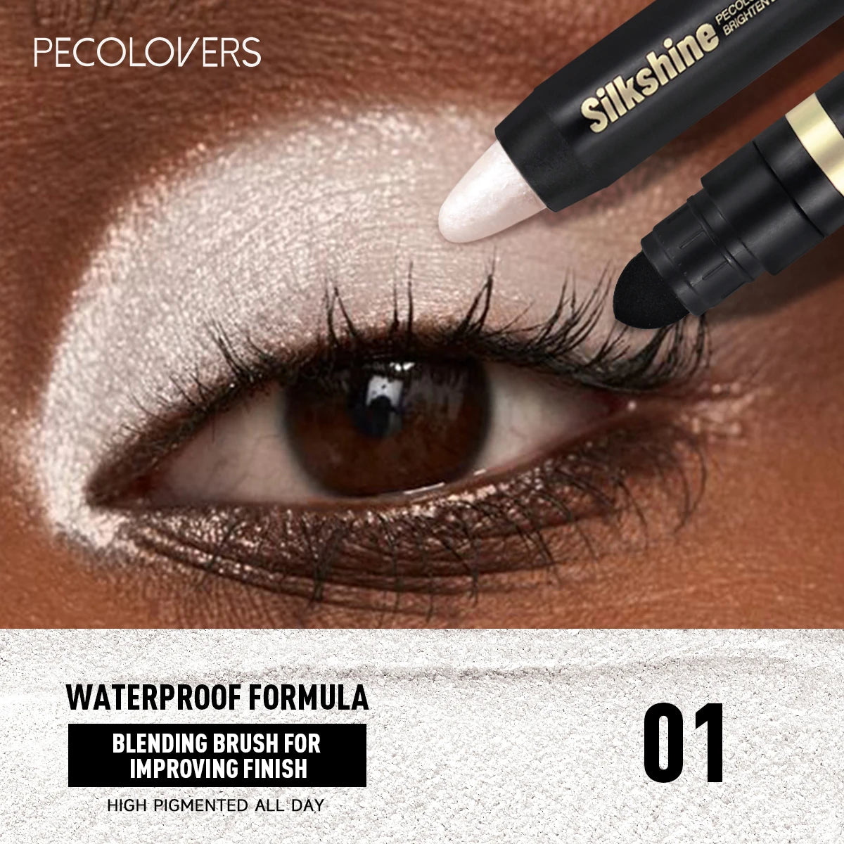 1PC Waterproof, Light to Dark, Eye Contour, Gentle Texture, Easy Makeup Remover, 2-In-1 Eyeshadow Stick, Valentine'S Day Gift