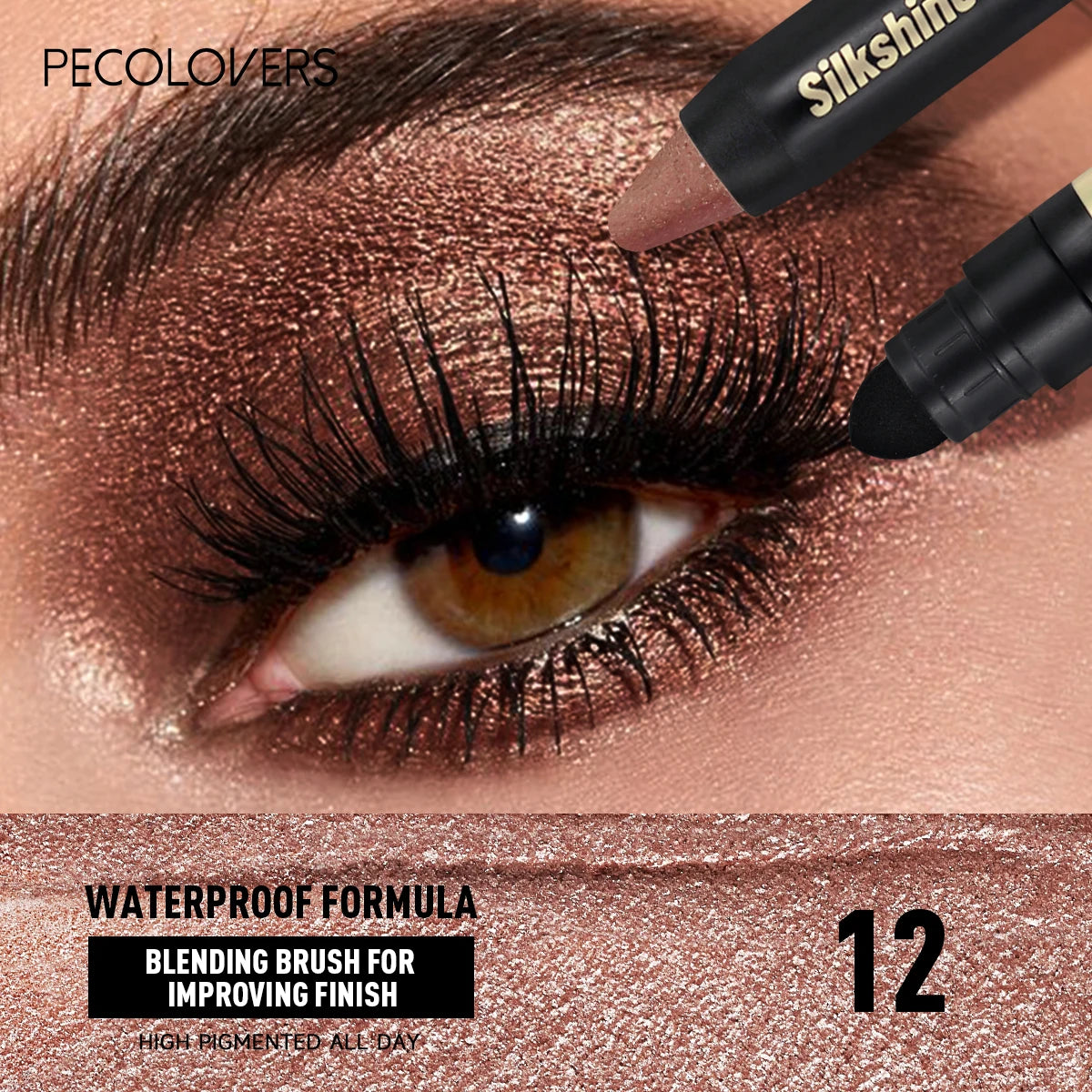 1PC Waterproof, Light to Dark, Eye Contour, Gentle Texture, Easy Makeup Remover, 2-In-1 Eyeshadow Stick, Valentine'S Day Gift